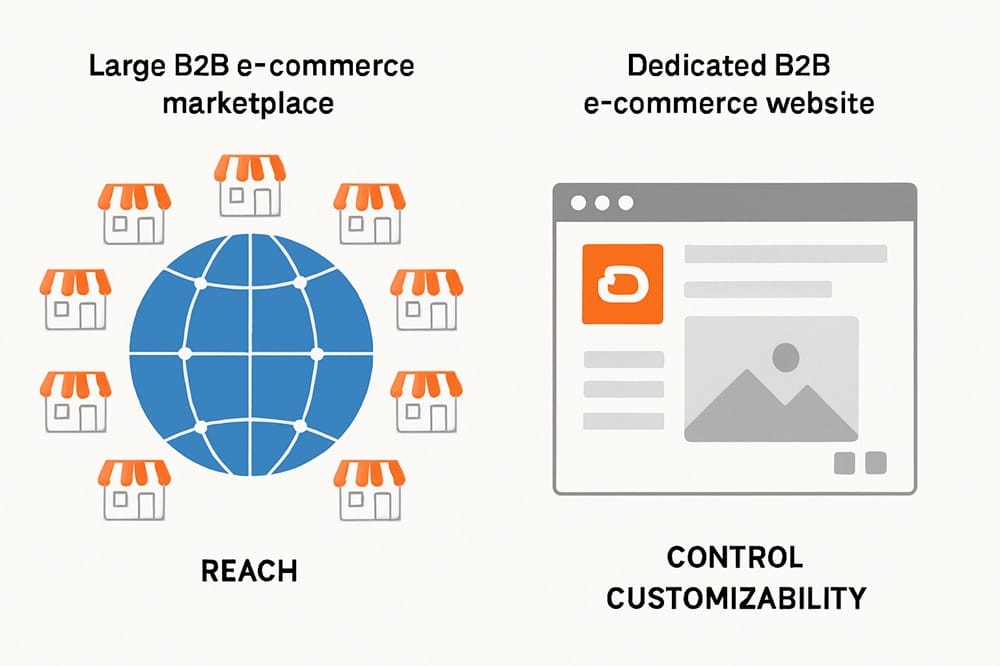 Nên lựa chọn sàn TMĐT B2B hay xây dựng website TMĐT B2B riêng?