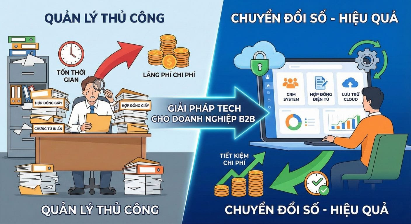 Chuyển đổi số doanh nghiệp B2B trong hoạt động quản lý hợp đồng và chứng từ số